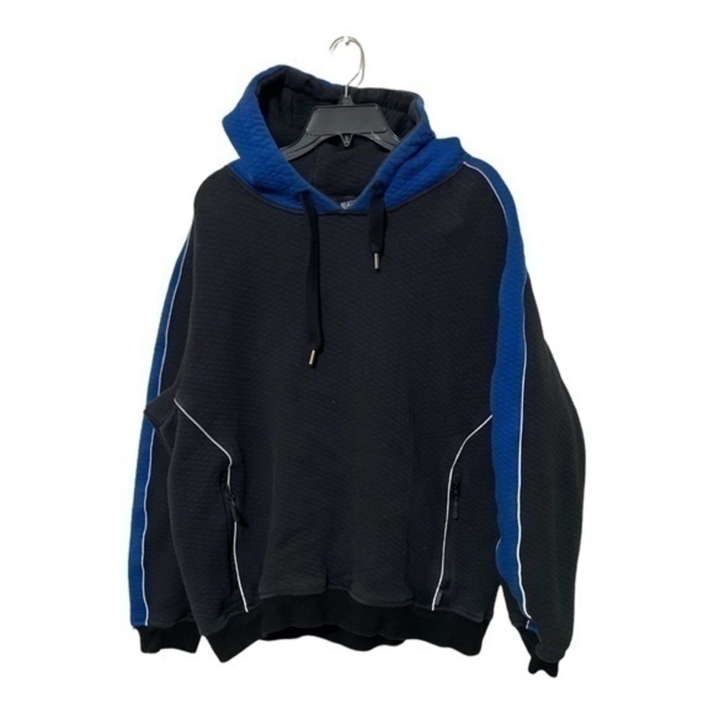Dakota Heavy Hoodie Mens Size XL Black Blue Quilted Zip Pockets
